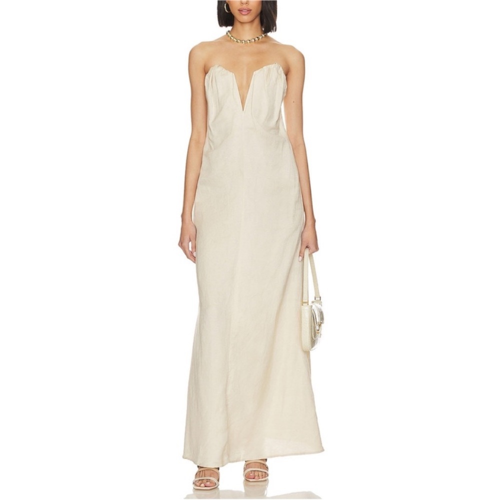 Song of Style Revolve Raya Linen Blend Maxi Dress NWT